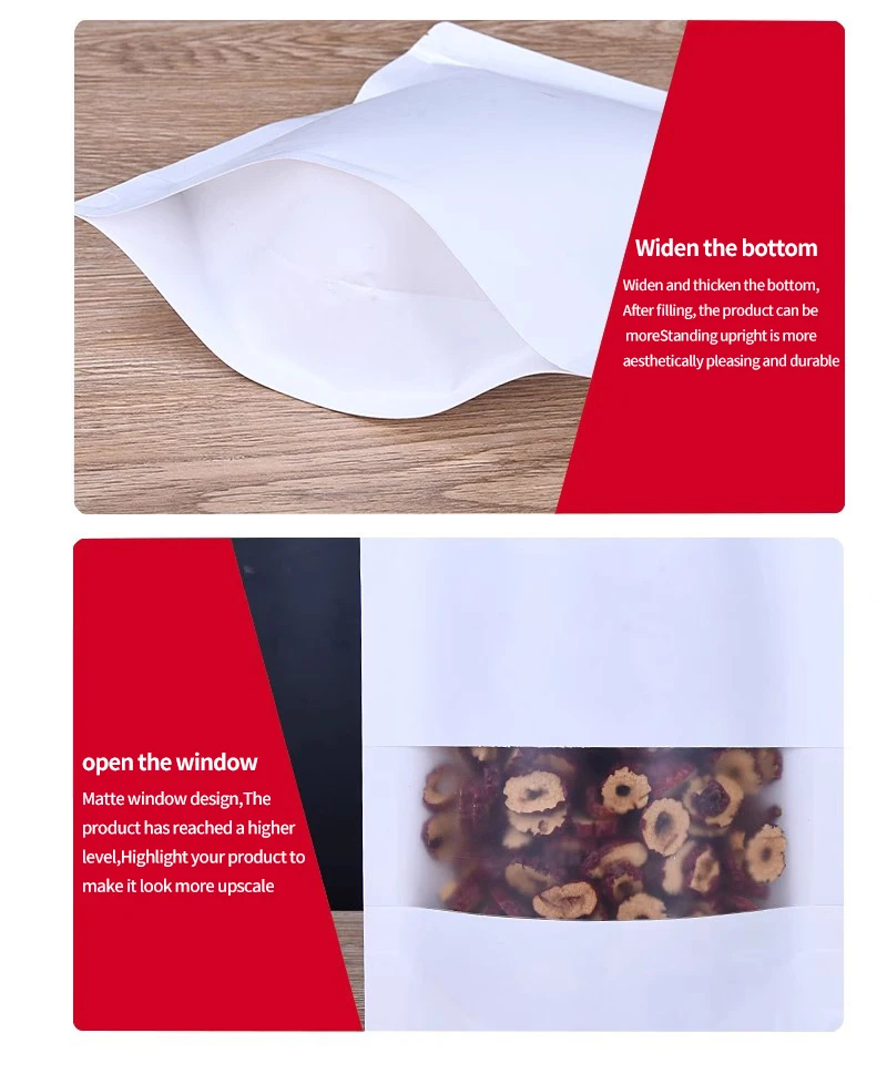 100 Stück weiße, mattierte Kraftpapiertüten zum Öffnen von Fenstern – Weihnachten, Hochzeit, Valentinstag, Neujahr, Geburtstag, Party-Geschenktüten – Detail 4