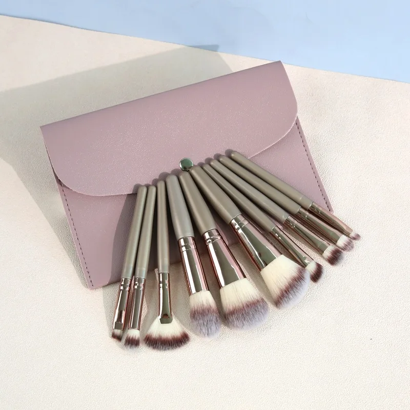 

10 Pcs Makeup Brush Set Powder Blusher Face Repair Eye Shadow Lip Brush Beauty Tools Globally Popular Makeup Brush