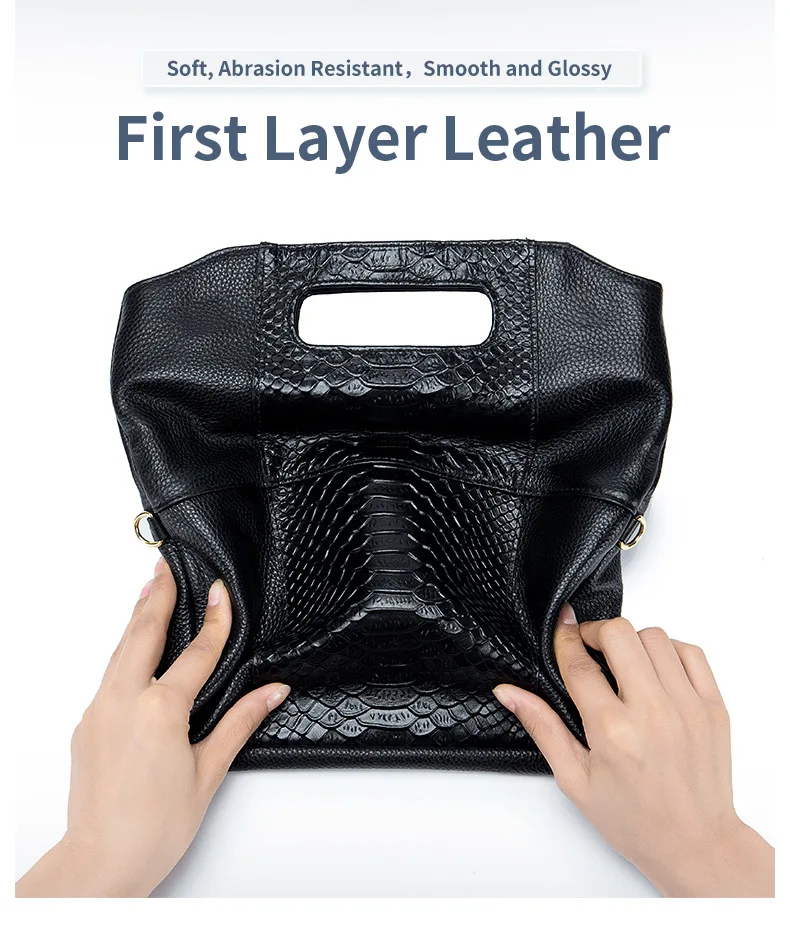 Alligator Muster Damen Echt leder Clutch Tasche Krokodil Rindsleder Handtasche Frauen Luxus Kette Schulter oder Umhängetaschen – Detail 5