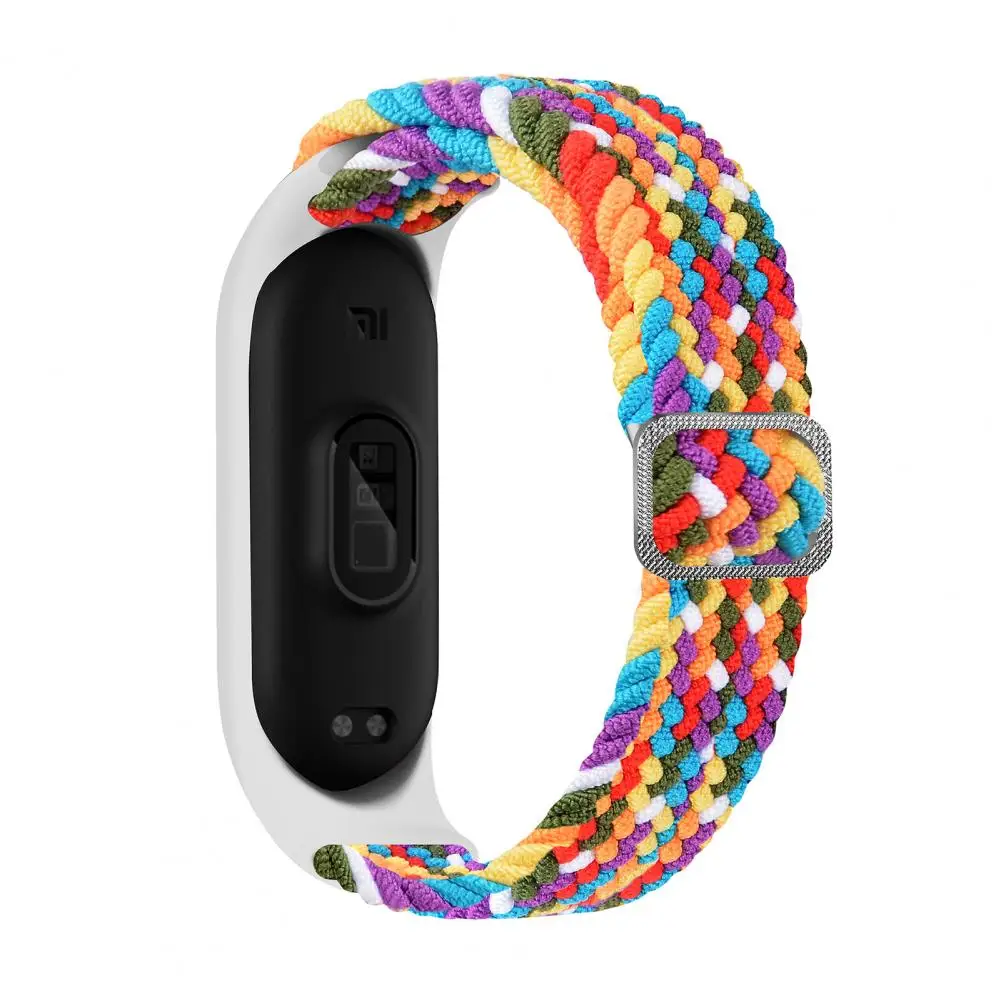 Nylon Wrist Strap For XiaoMi Mi Band 5 6 7 Adjustable Elastic Braided Wristband Replacement Bracelet Band For Mi Band 5 6 7 4