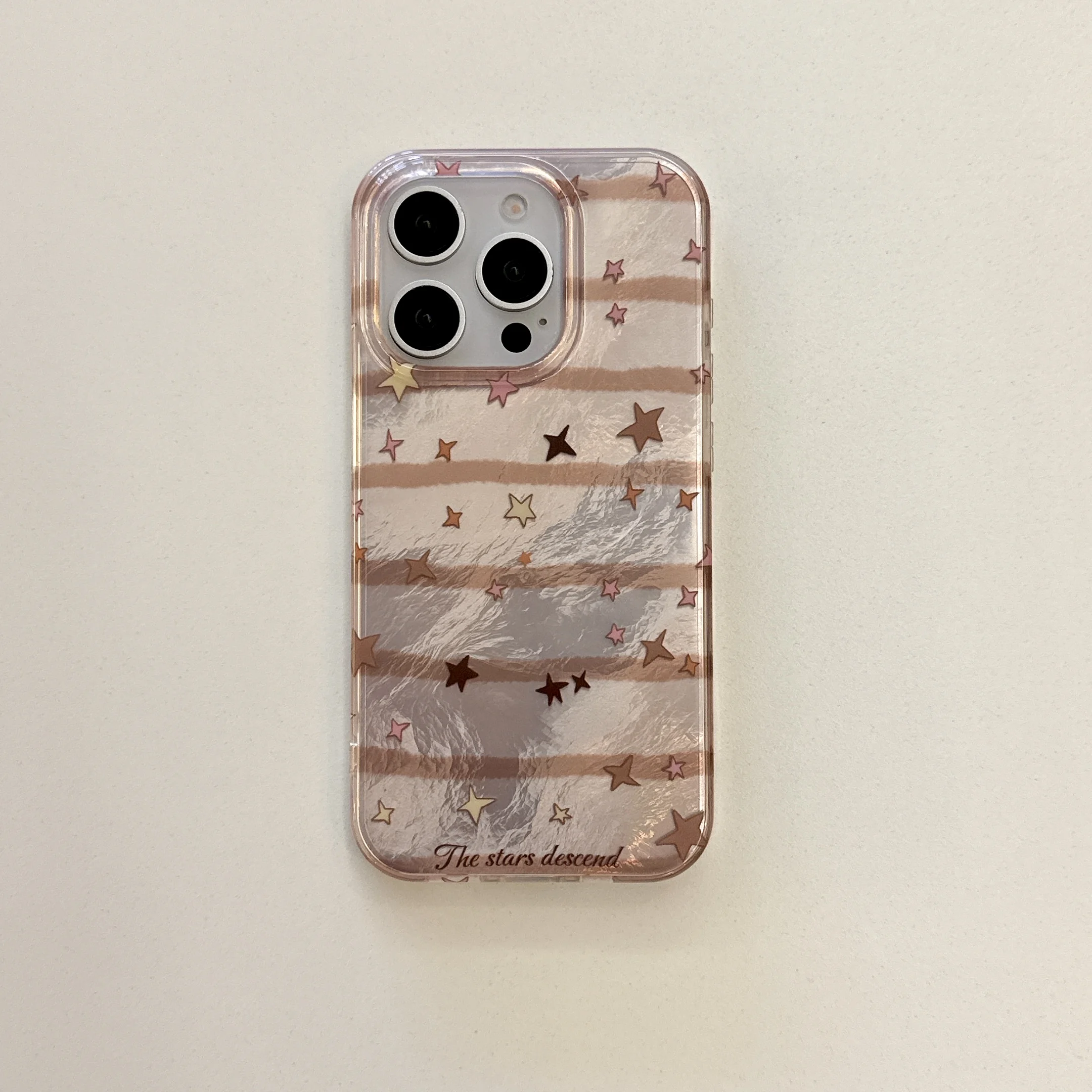 Korea Simple Striped Colourful Stars Lanyard Phone Case for iPhone 16 15 14 13 Pro Max Back Cover Funda