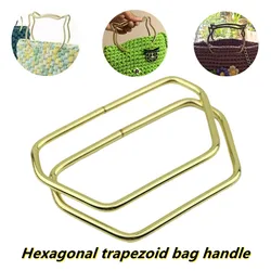 1pcs Trapezoid Metal Bag Handle Women Handbag Tote Handles Gold Clutch Bag Straps Replacement Accessories