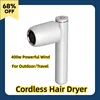 Cordless Powerful Wind Hair Dryer Hot & Cold Wind 400W Portable Lightweight Hair Blow Dryer Charging Base Concentrator Travel 1