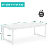 78.7"x39.4" Dining Table, Industrial Kitchen Table for 8-10 Person, Rectangular Dinner Table for Dining Room Kitchen 2