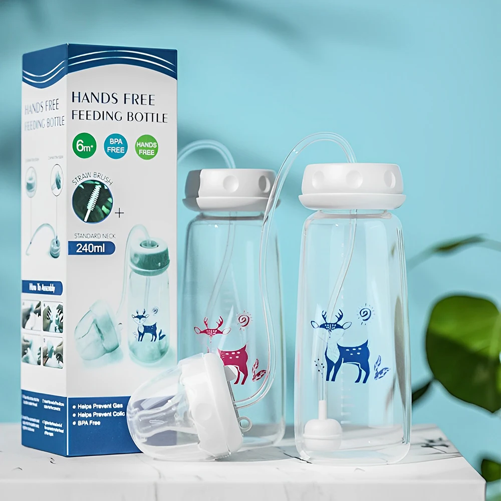 Erduo Plastic Baby Breast Feeding Milk Bottles Drinking Bottle Children with Straw for Water Babies Newborn Set Hands Free milk bottle feeding bottle baby feeding utensils