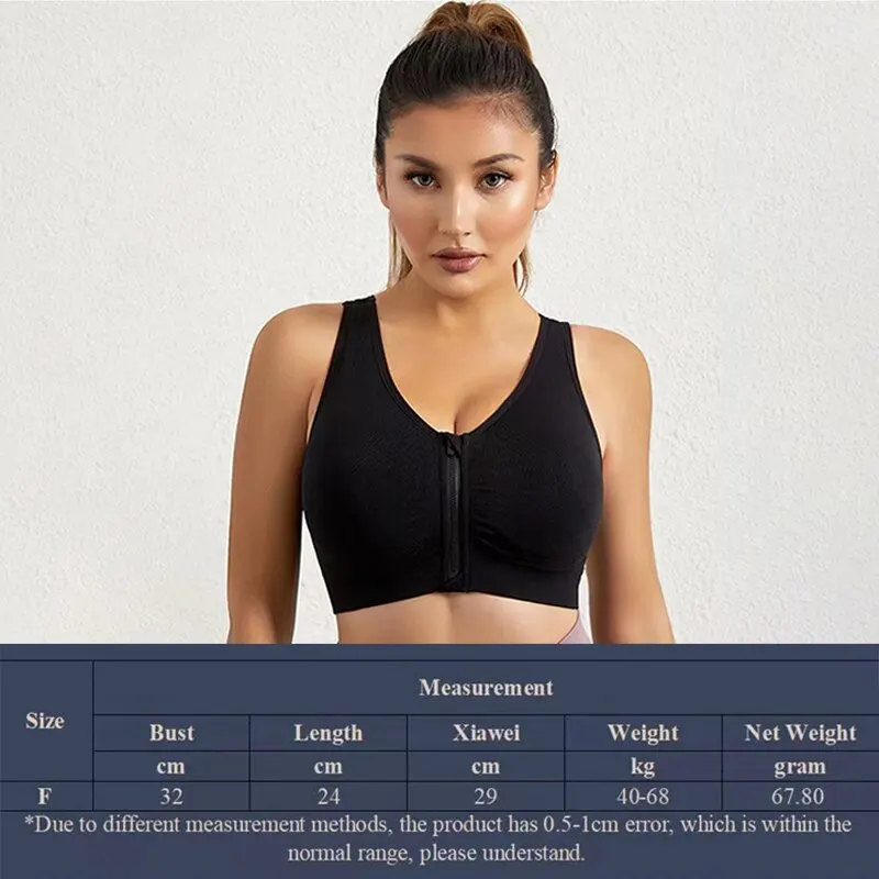 Women Seamless Bra Underwear Camisole Crop Top Free Size Front Zipper Breathable Sports Fitness Yoga Casual