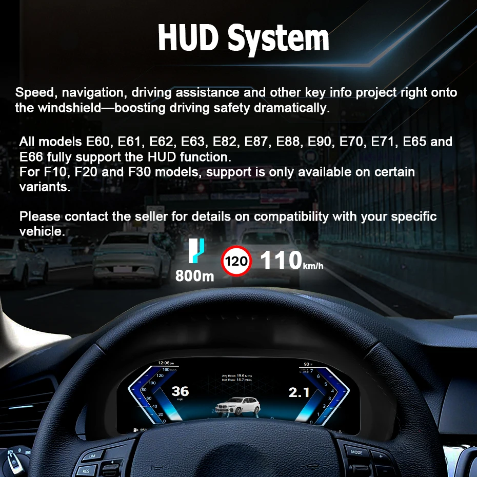 Pantalla Digital Inalámbrica Carplay Android Auto de 12.3'' para BMW X3 F25 X4 F26 X5 E70 F15 X6 E71 F16 CIC CCC NBT EVO, Panel LCD, Velocímetro, Instrumento Virtual, Bluetooth 3