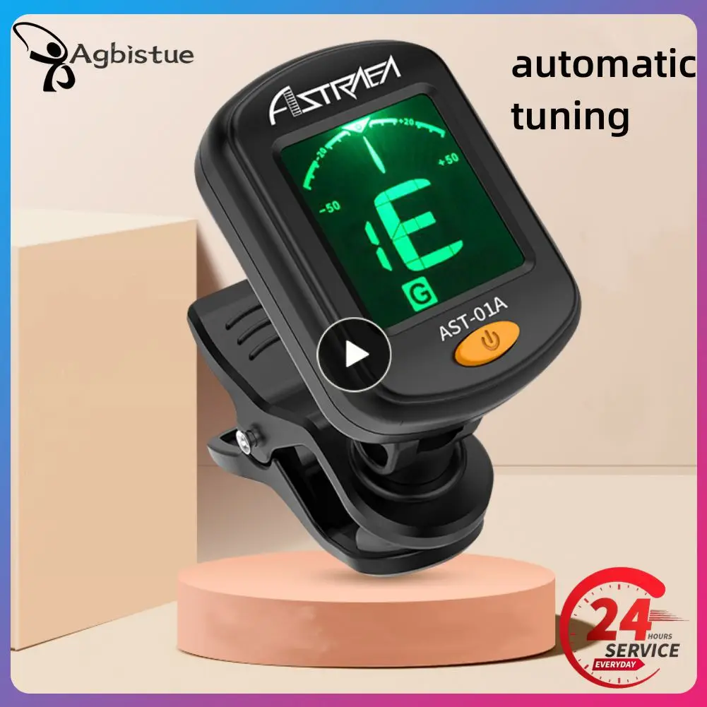 Universal Guitar Tuner Nonslip Soft Cushion Sensor Clip Tuners LCD