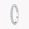 Anziw Classic Stackable Rings 925 Sterling Silver 2mm D Moissanite Eternity Band Wedding Engagement Ring for Women Fine Jewelry 4