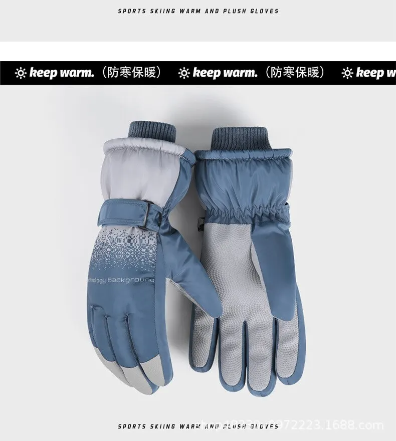 Ski Gloves Touchscreen Anti-Slip Thermal Warm Winter Gloves Men Windproof Splash-proof Motorcycle Gloves for Cycling Ski Hiking