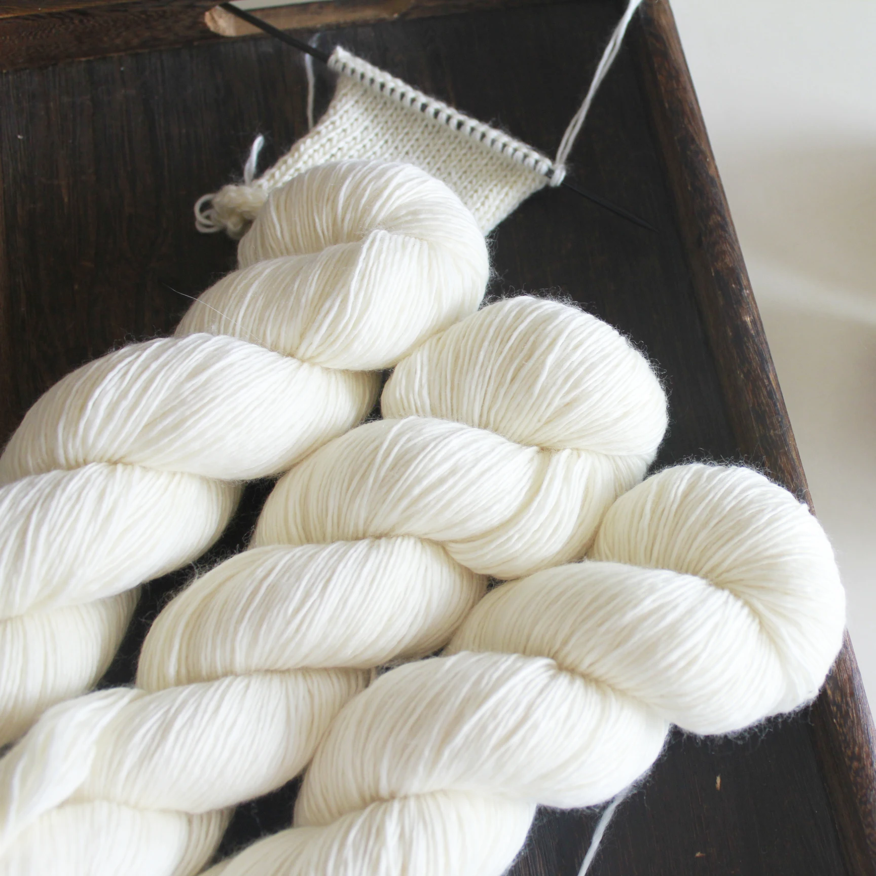 Undyed Sport Weight Yarn 100% Superwash Merino 1ply Ecru Fiber Knitting Dyeing 6
