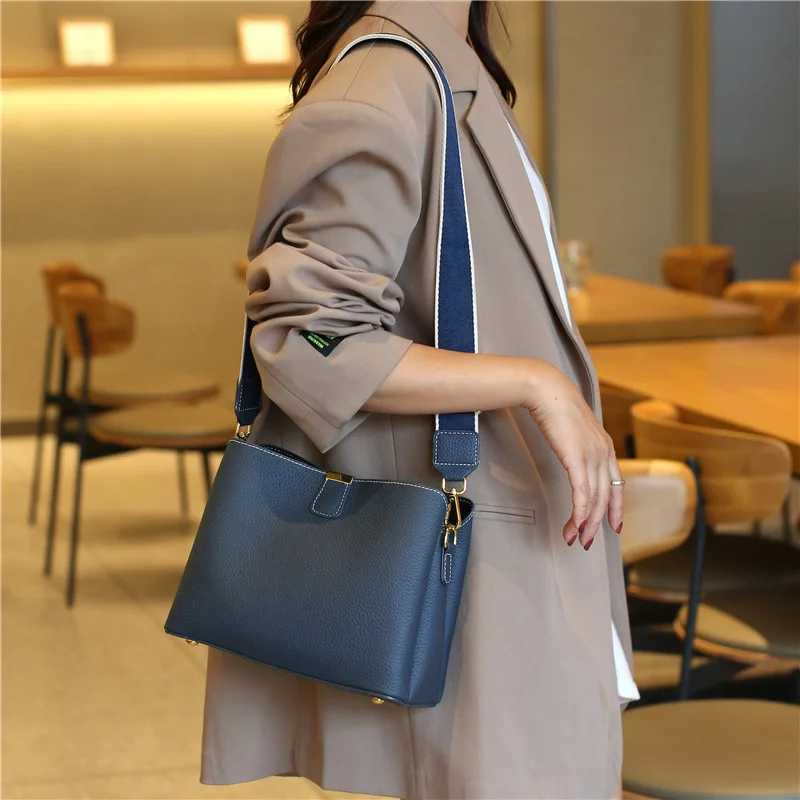 Women's Tote Real Cow Leather Bag Female New Luxury Handbag Lady Fashion Casual Shoulder Bag Crossbody Messenger for Woman