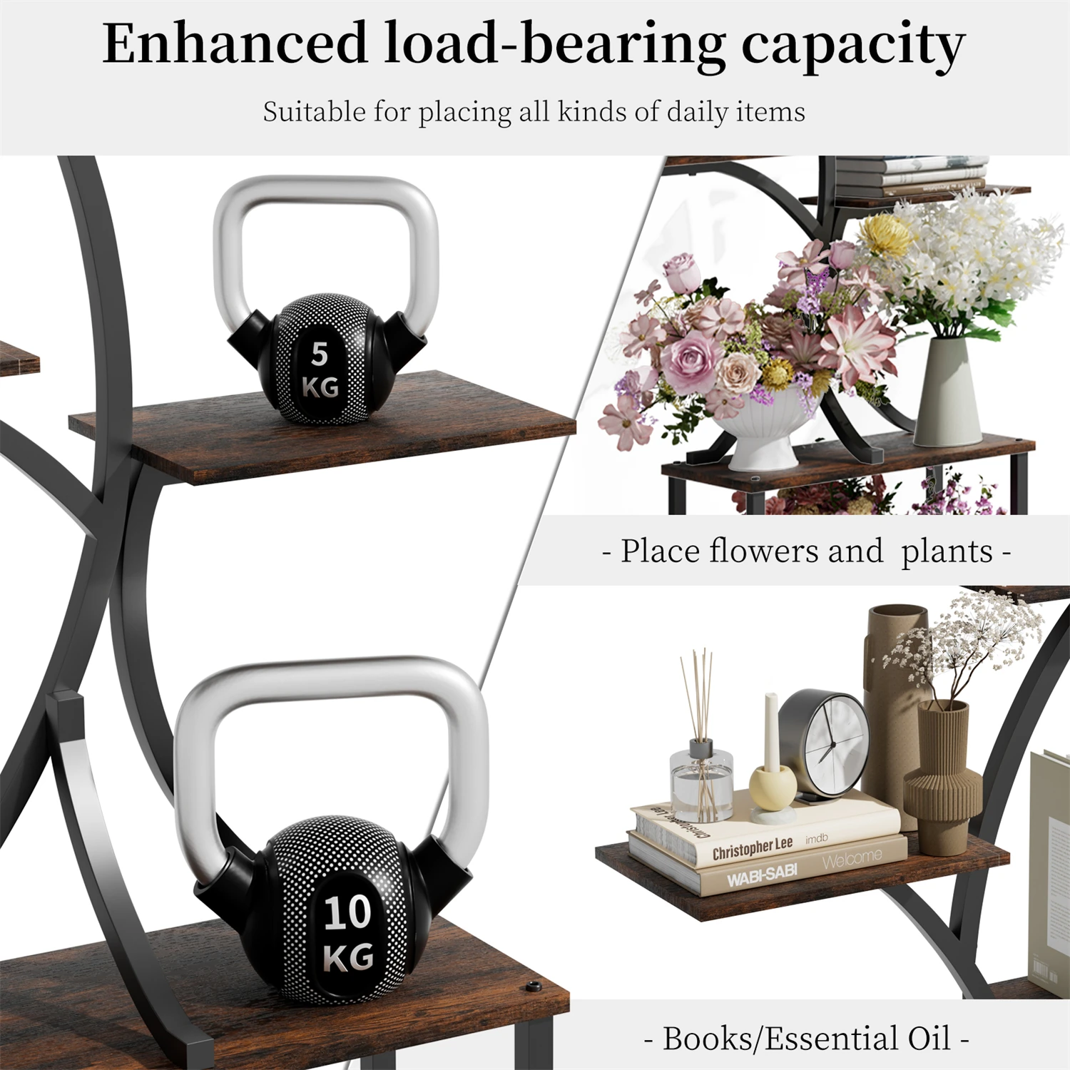 7 Tier Tree Shaped Plant Stand for Patio Living Room Metal Plant Flower Pot Display Holder Multiple Shelves