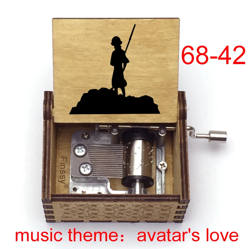 Avatar The Last Airbender Color Printing Wooden Music Box Melody Avatar's Love Hand-operated Type Movement Home Decoration Gift