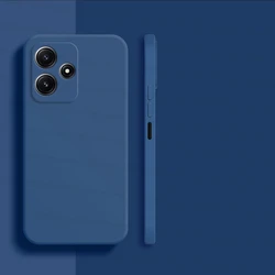 Enhanced Shockproof Liquid Silicone TPU Protective Phone Case - Black for Redmi 12 5G (Blue)