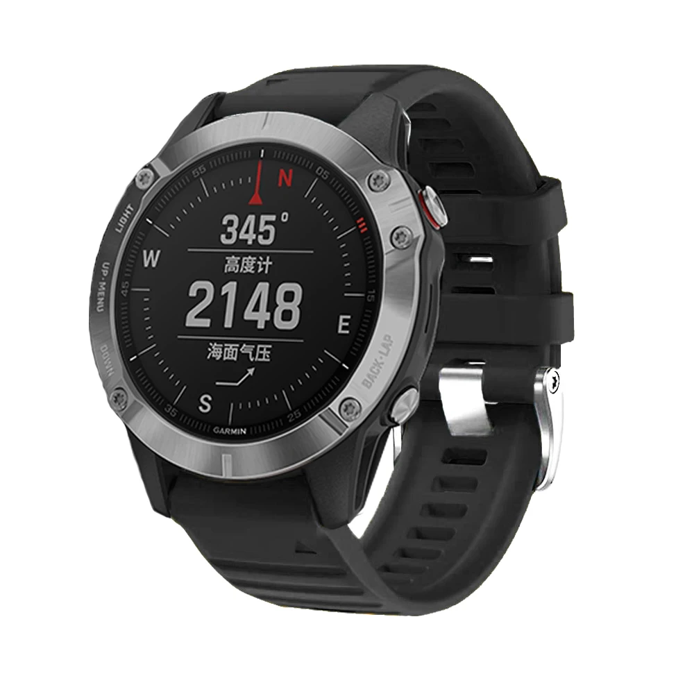 Premium Solar Silver Clasp Silicone Watch Band with QuickFit System
