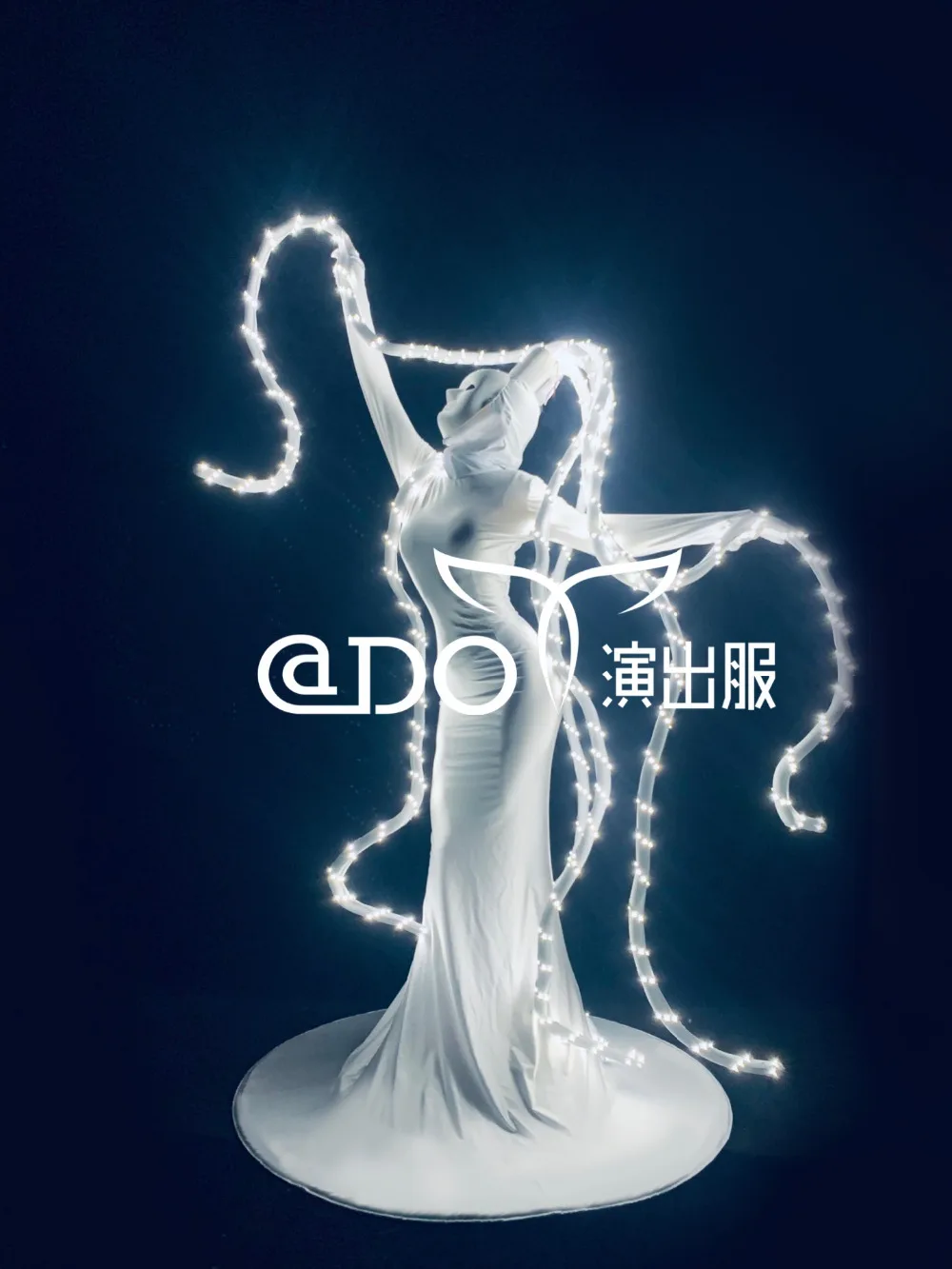 

Nightclub GOGO show white LED octopus costume LED luminous skirt Halloween party cosplay dress Bar