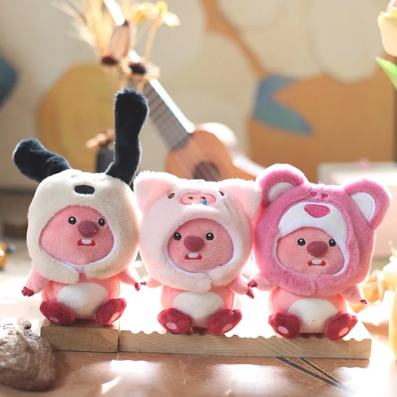 

2pcs 2023 New Cute 15cm Pink Little Beaver Ruby Plush Doll Pendant Bag Car Room Personality Toy Pendant Children's Holiday Gifts
