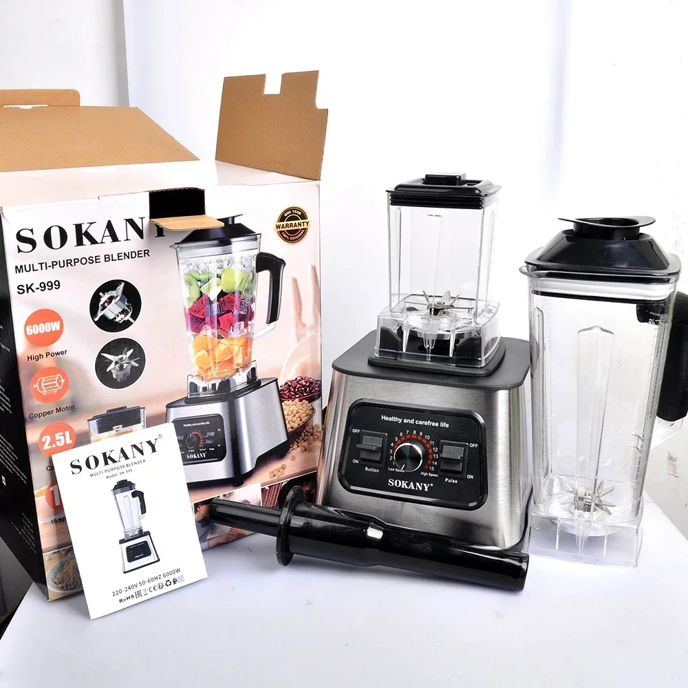 Houselin 6000W 강력한 블렌더, 2.5L 용기가 포함된 스무디 메이커 테이블 블렌더, 얼음, 견과류, 과일용 전문 블렌더 믹서