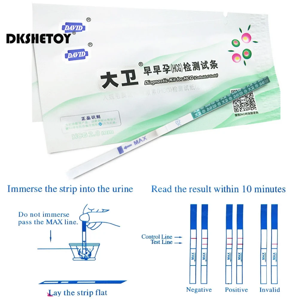 HCG Pregnancy Test Strip Early Detection Ovulation Self Test Simple Urine Strips For Women Quick Result for adults 18