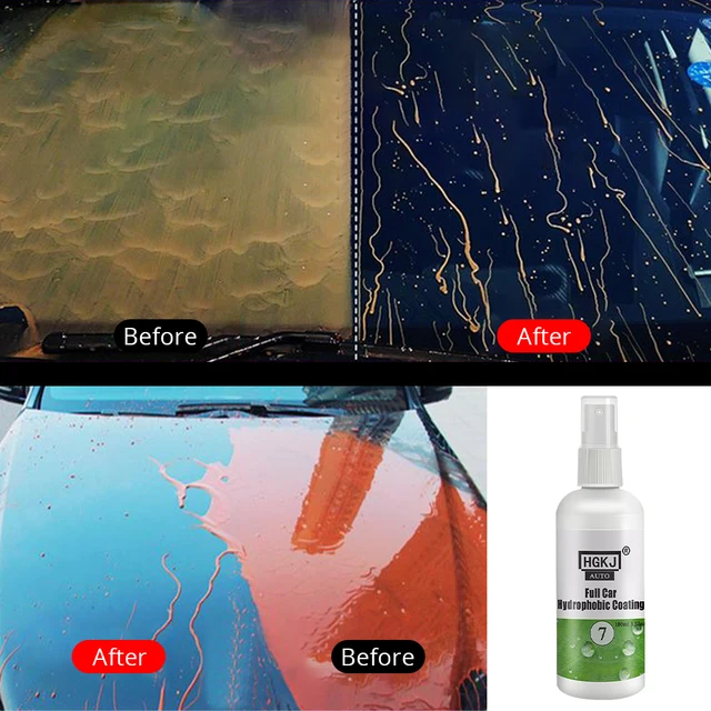 HGKJ-7 20ml-100ml Water Car Cleaning Paint Cleaner Polishes Hydrophobic  Rain Spray Auto Windshield Glass Repellent Nano Coating