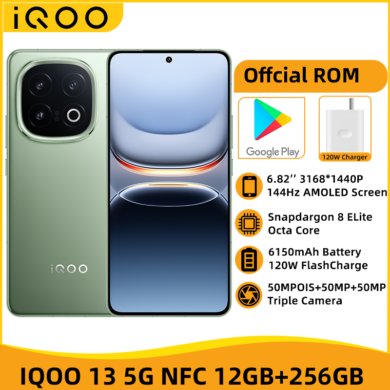 IQOO 13 5G NFC Smartphone Snapdragon 8 Elite Octa Core 50MP OIS Triple Camera 6150mAh Battery 120W Fast Charger 6.82'' Display