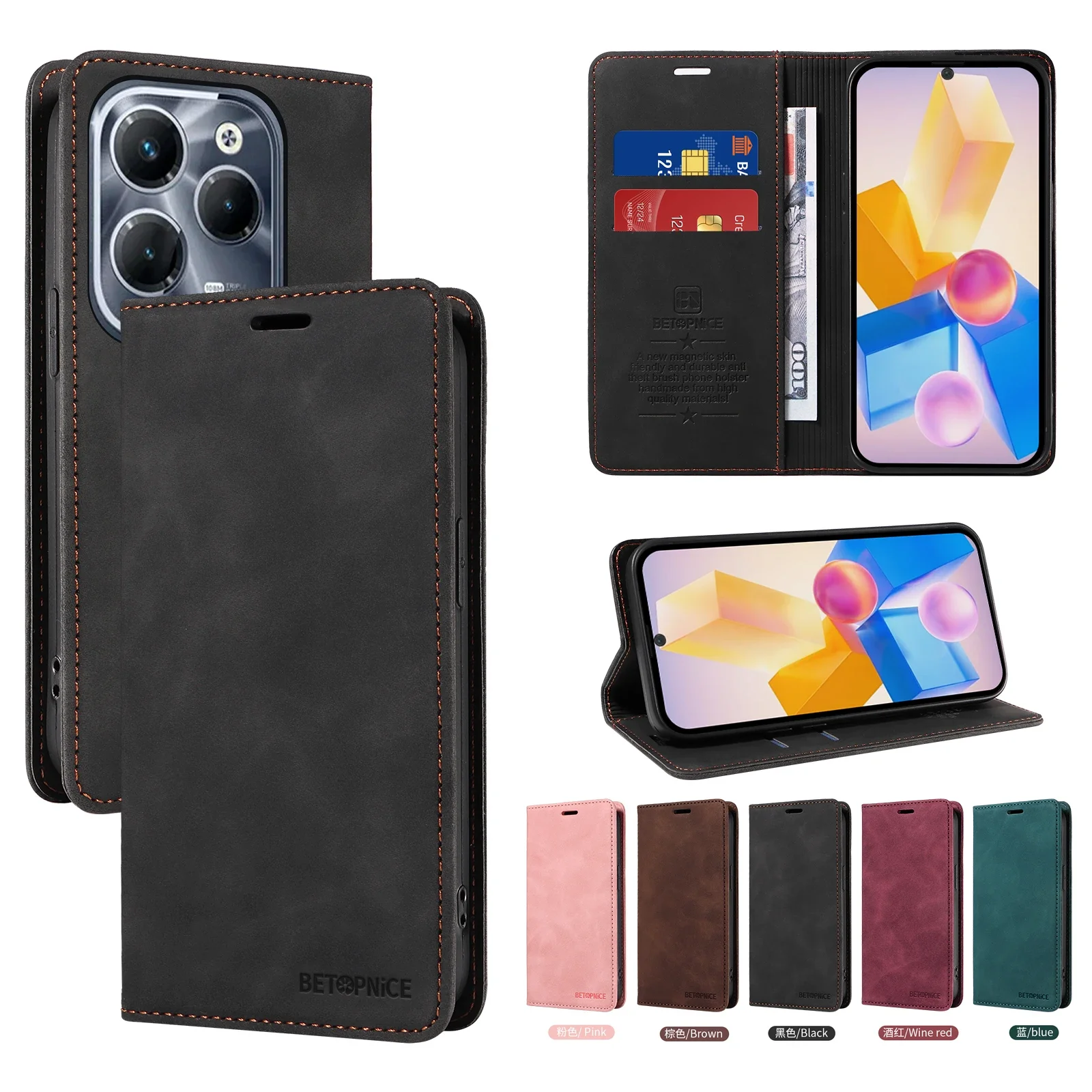For INFINIX HOT 40 HOT40 PRO 4G Luxury Leather Case Skin Wallet Book Holder Flip Magnet Full Cover For iNFINIX HOT40i Phone Bags
