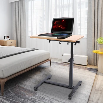 Rolling Laptop Desk 360° Rotation Computer Mobile Stand Adjustable Height Computer Table Sofa Side Tables for Home Office 1