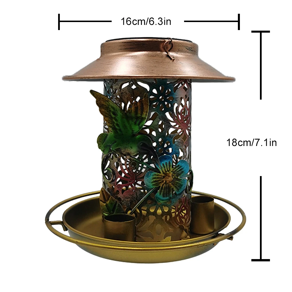 Solar Outdoor Courtyard Garden Tree Hanging Light Hanging Bird Feeder Hollow Waterproof Decorative LED Light Feeding