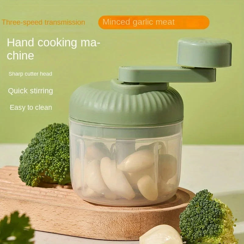 250ml Hand Cranked Three Speed Manual Garlic Mashing Machine Garlic Chop and Pressing Machine Stirring