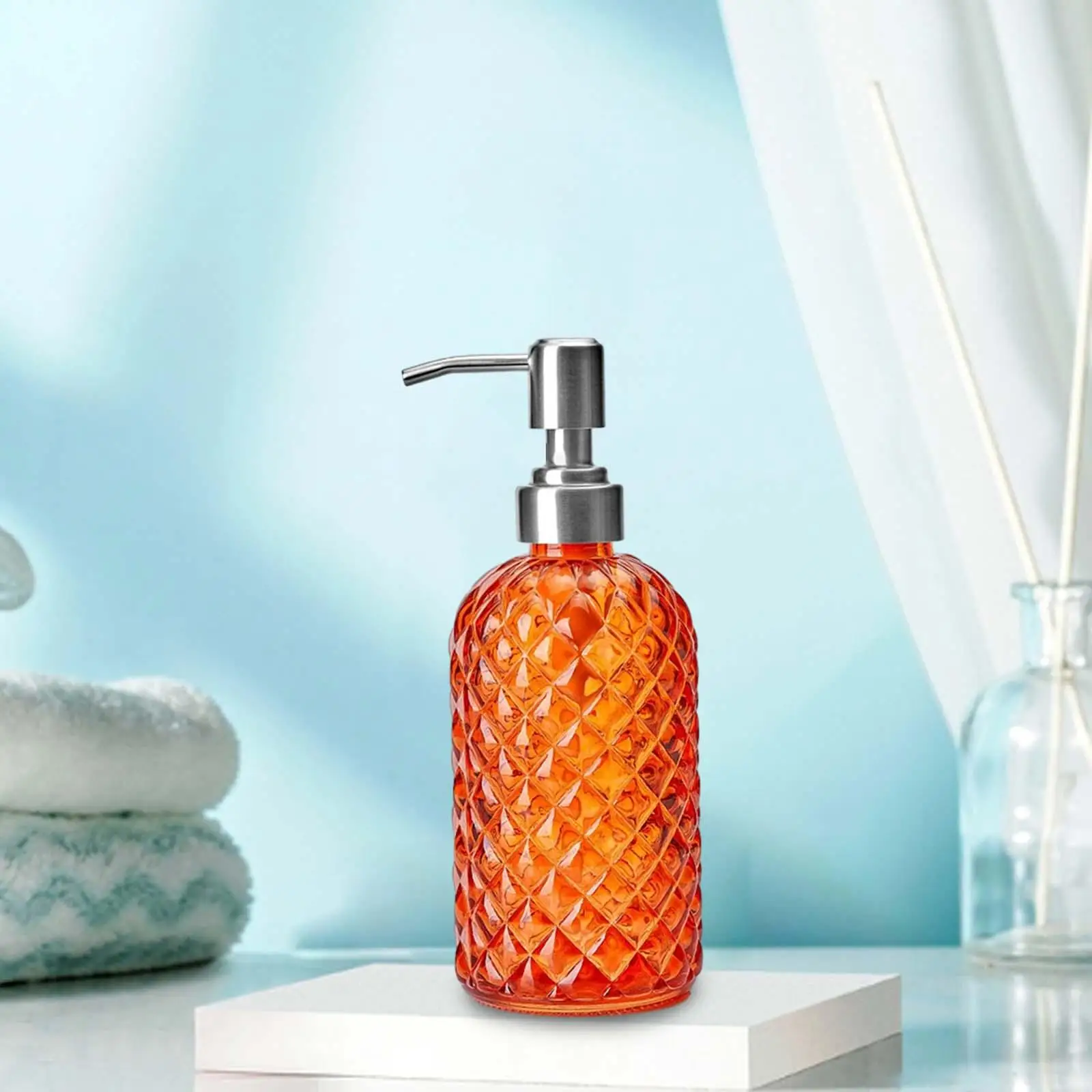 Glass Soap Dispenser 350ml/12 oz Salon Dispenser Sturdy Refillable Lotion