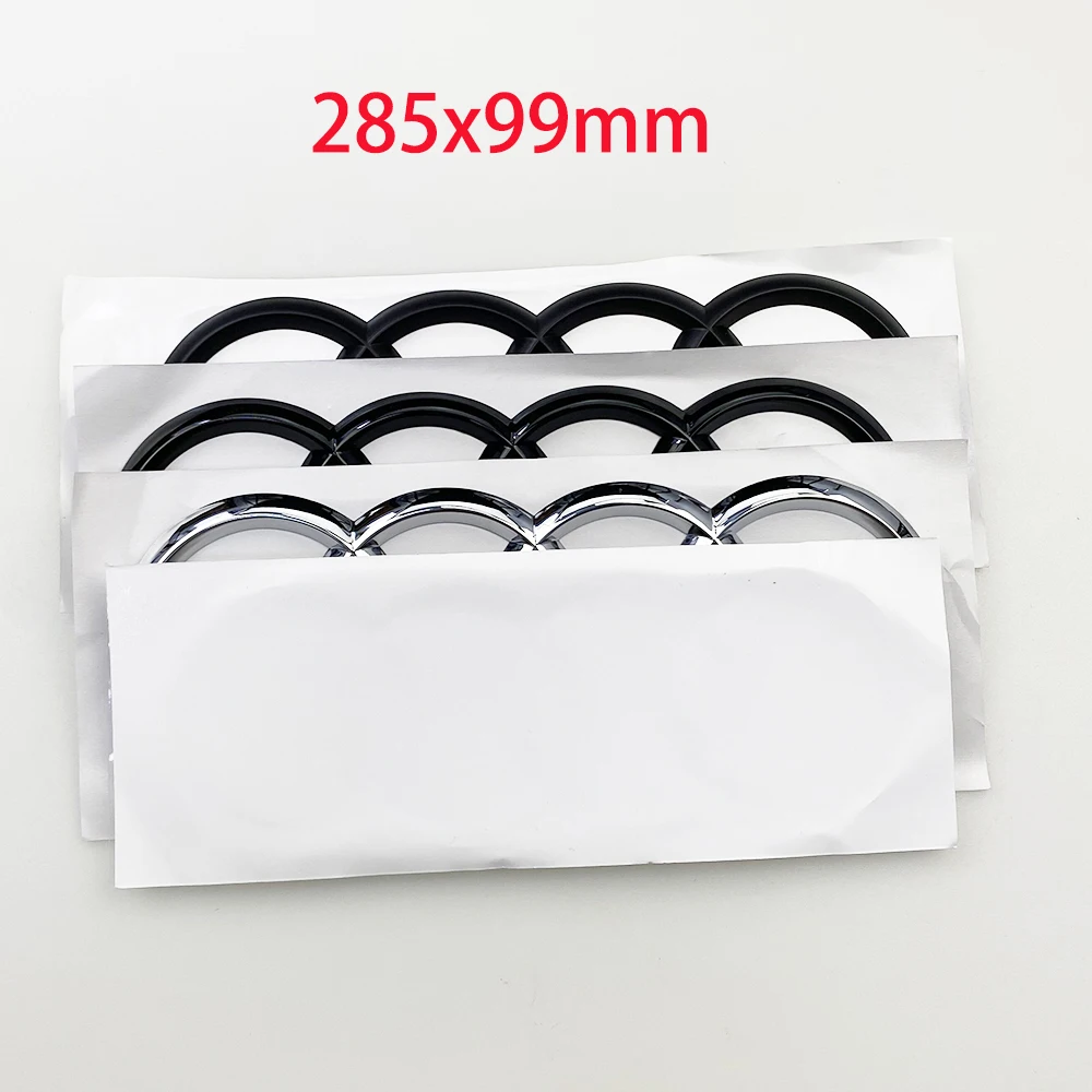 285X99Mm Griglia Anteriore Nero Lucido Badge Anelli Emblema Per Audi A6 A7 Q3 Q4 Q5 Q7
