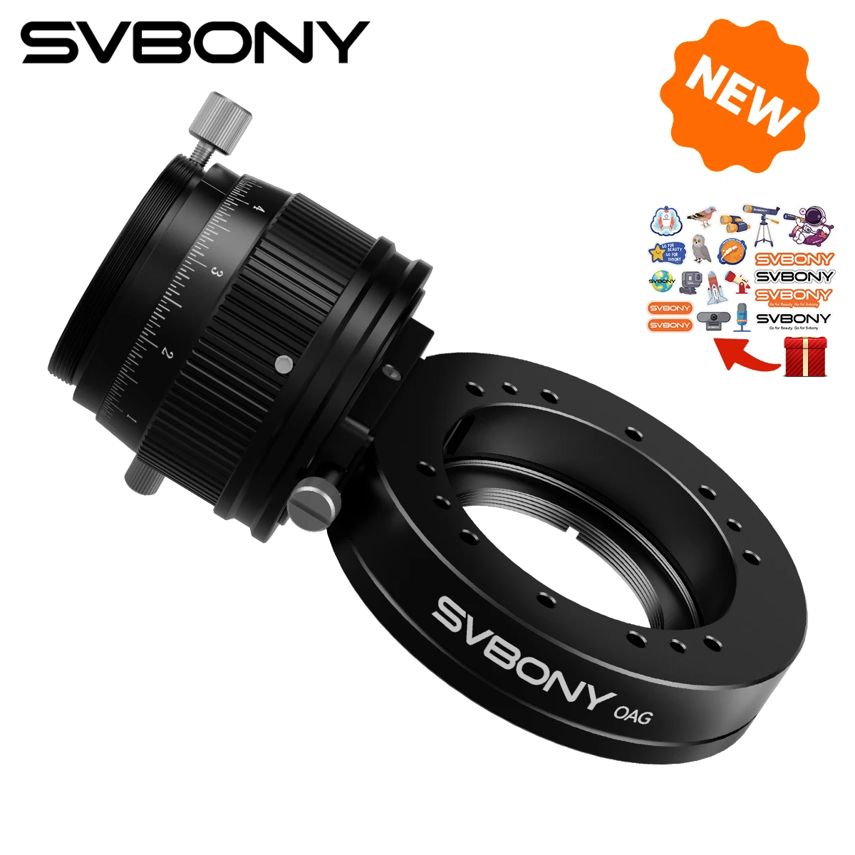 Svbony SV238 Astronomy OAG Off Axis Guider for Deep Sky Astrophotography for SV503 SV550 MK127 Astronomical Telescope Black