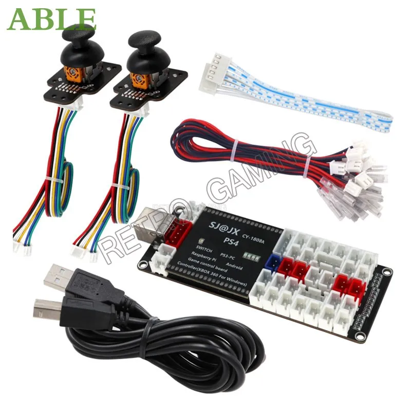 Zero Delay Upgrade Arcade Controller SJ@JX To PS4/ PS3/ SWITCH/ PC/ Android With SANWA Joystick Button Hitbox Control Wire usb arcade joystick for pc games joystick button controller mame ps3 nintendo switch diy kits 1 players