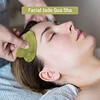 Natural Green Xiuyu Jade Gua Sha Board Set Gouache Scraper For Body SPA Acupuncture Acupoint Facial Lifting Scraping Massager 6
