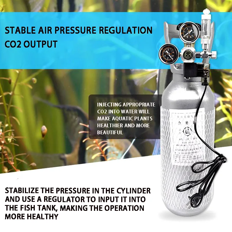 DIY Aquarium CO2 Regulator Magnetic Solenoid Kit Check Valve Fish Tank Accessories CO2 Control System Reactor Generator Set 6