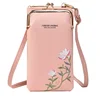 Girl Lychee Patterned Fashionable Wallet,Ladies Embroidered Leather Diagonal Cross Shoulder Small Bag,Women's Mobile Phone Bag 5
