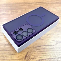 Luxurious Matte Finish Case with Wireless Charging and Camera Protection - Samsung S25 Plus (Dark Purple)