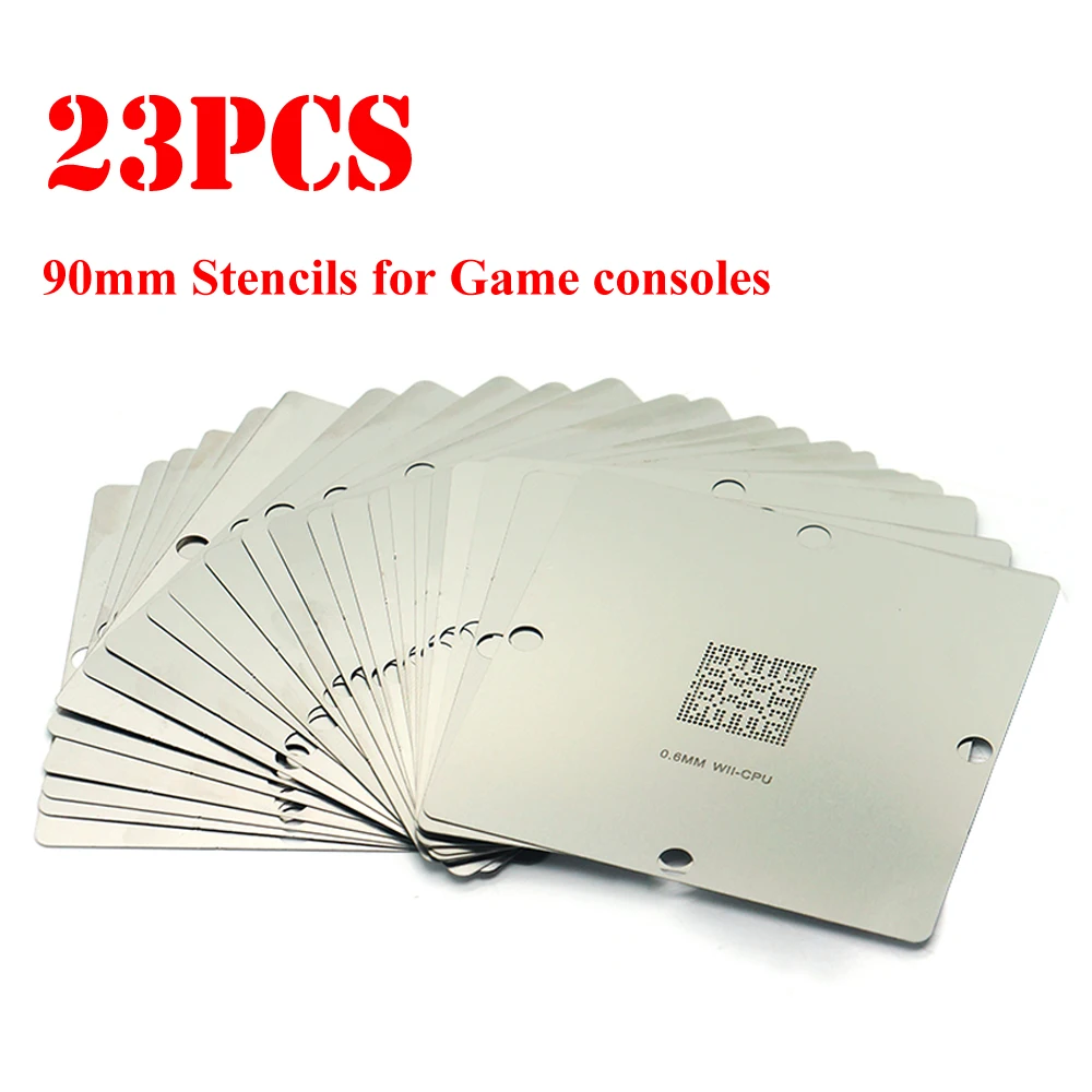 

23pcs 90mm BGA Reballing Game Console Stencils For XBOX360 4pcs WII 4pcs PS3 15pcs for PS3 Xbox 360 Wii etc