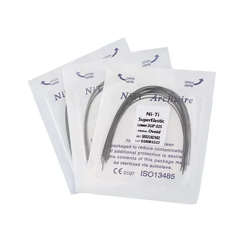 Ortodoncia Dental Pack De 10 Arcos Rectangulares De Ortodoncia Super Elásticos De NITI, Marca AZDENT, Forma Ovoide, Para Uso Dental O Laboratorio Arcos Rectangulares Dentales AZDENT