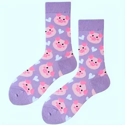 Cute Pig Pink Crew Socks - Comfortable, Breathable, and Moisture - Wicking for Spring and Summer (1 Pair Pink Pig)