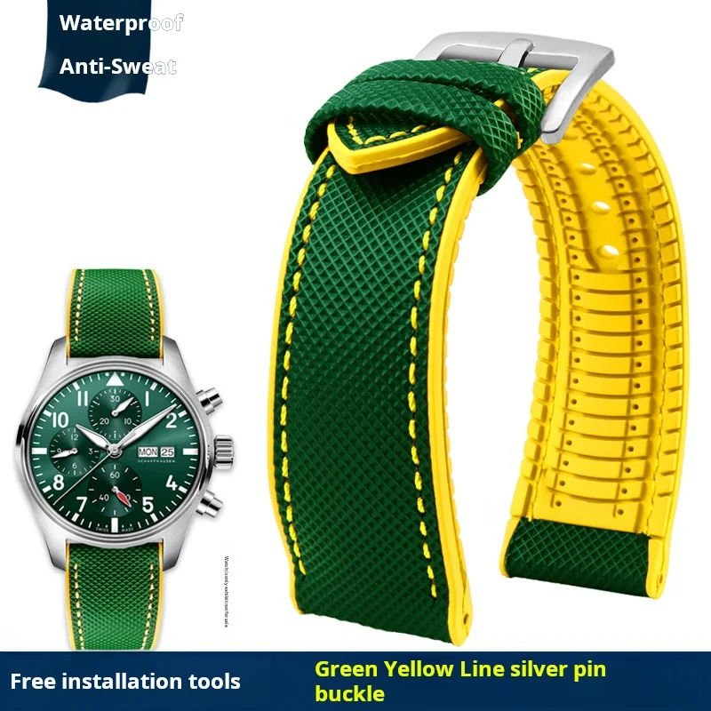 Vibrant Multi-Color Nylon Rubber Watch Strap Bracelet for Men - Available in Various Sizes
