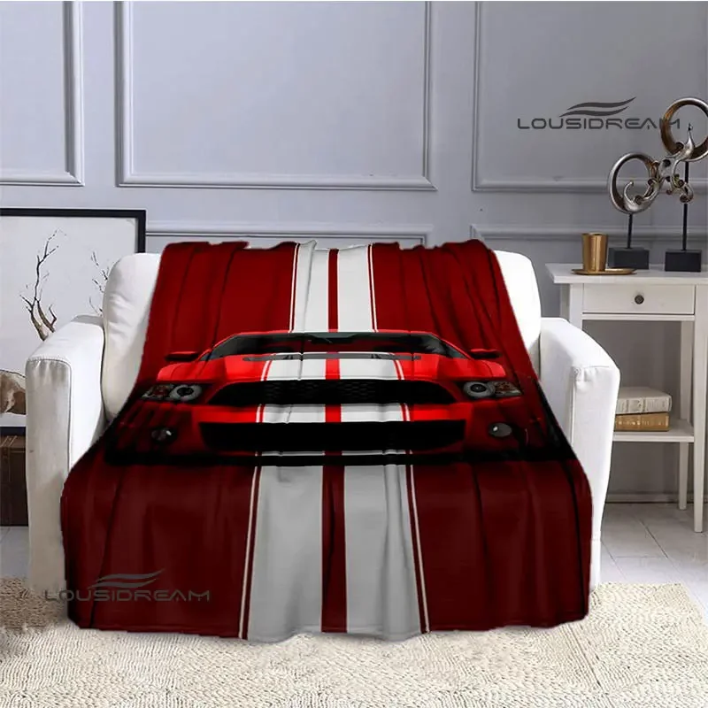 Mustang car logo printed blanket Flannel Blanket Warm blankets for beds rainbow Picnic blanket birthday present 3