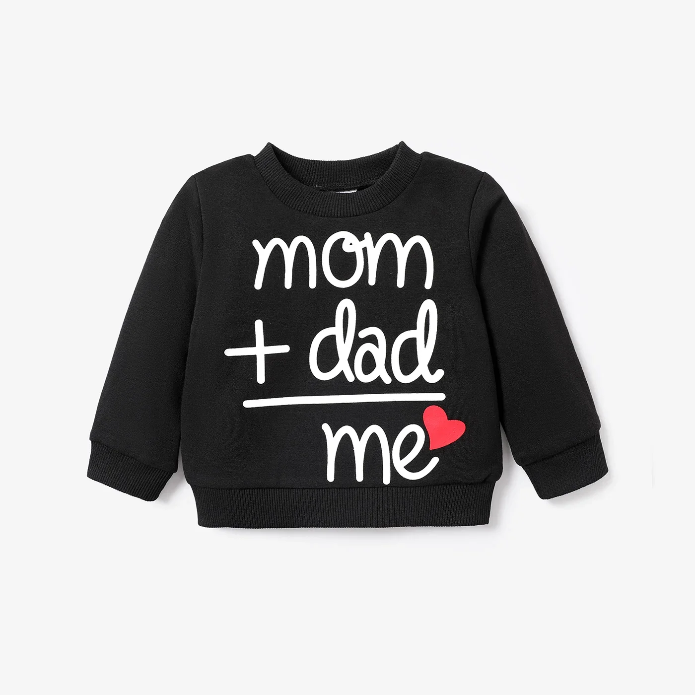 Girl Sweatshirt Kids Sweatshirt PatPat Baby Boy/Girl Heart & Letter Print Long-sleeve Sweatshirt Soft and Comfortable Perfect for Outings and Daily Wear