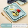 Nordic PP Pallet Plastic Tray Food Bread Pan Green Rectangular Storage Household Kitchen Supplies Hotel Service Tray Dessert 5