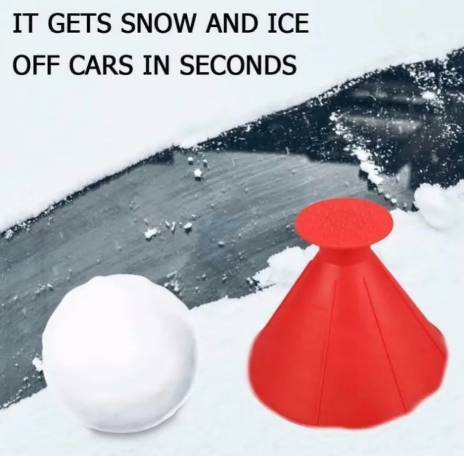 Magical Car Windshield Ice Snow Remover Scraper Tool Cone Shaped Round Funnel