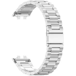 Premium Stainless Steel Strap - Elegant Metal Bracelet for Smart Watches, Wristband Accessory (Silver)