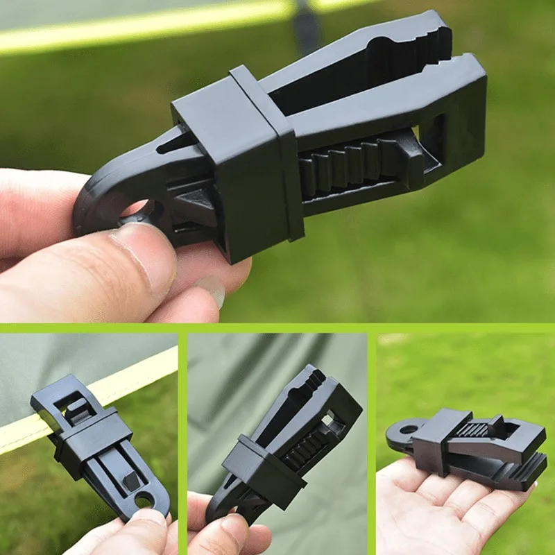 5/10PCS Shade Cloth Plastic Clip Adjustable Elastic Wind Rope Buckle Canopy Windproof Fixing Buckle Tent Pegs Camping Accessorie