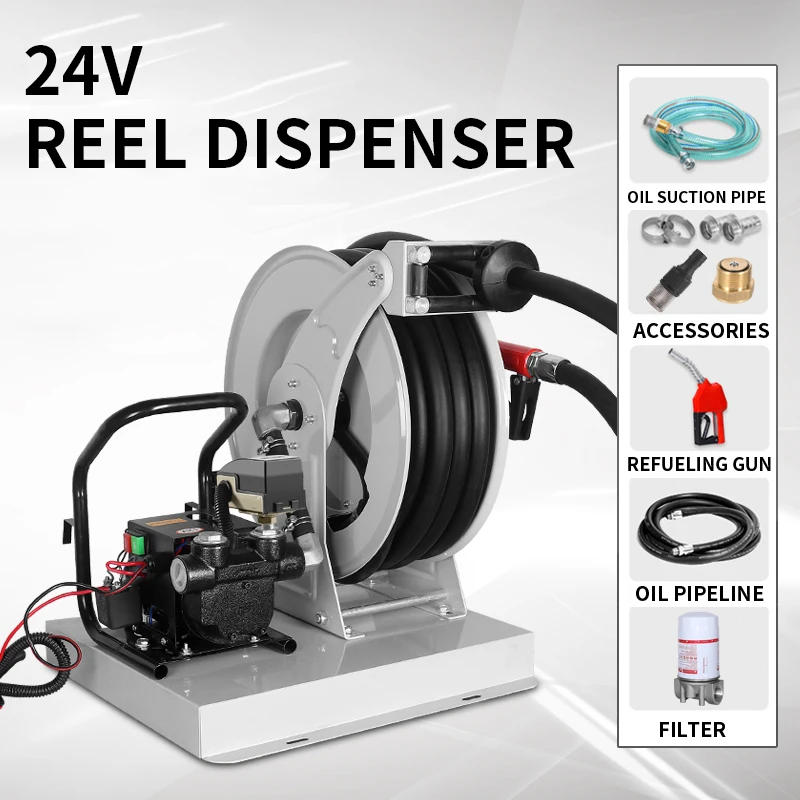 Fuel dispenser 12/24/220V electric oil well pump Diesel vehicle metering  and pricing small reel machine