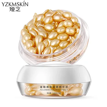 Fullerene Placenta Capsule Essence Facial Brighten Serum Moisturizing Nourishing Anti-Wrinkle Vitamin E Hyaluronic Acid Skincare 7